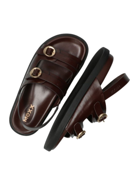 Damen Flache Sandalen Braun