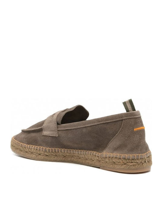 Leather Men's Espadrilles in Beige Colour