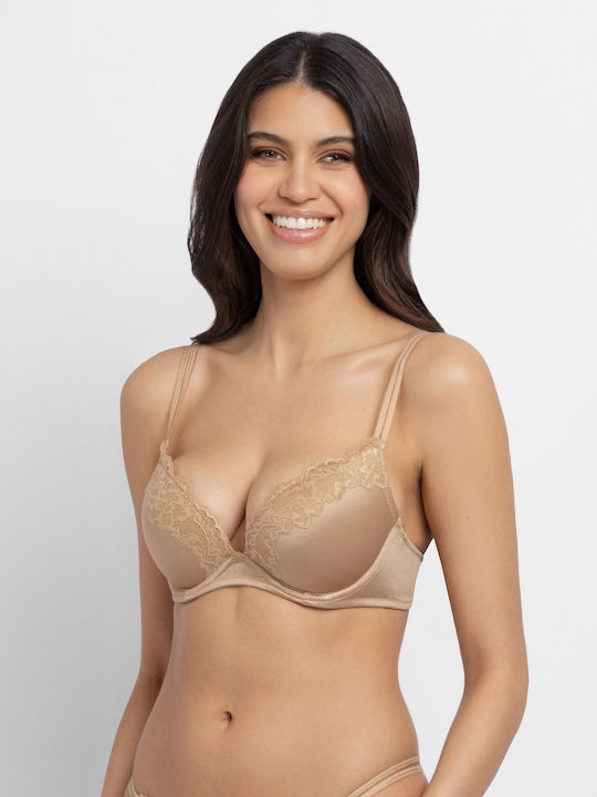 Ivory/Beige Bra for Plunge & Underwire
