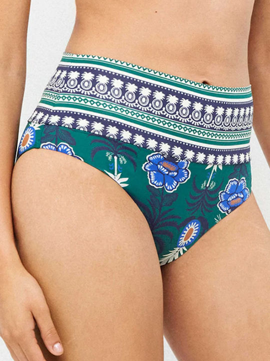Bikini Slip Talie Înaltă Verde