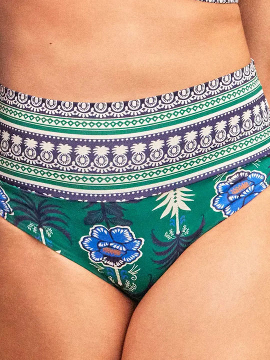 Bikini Slip Talie Înaltă Verde