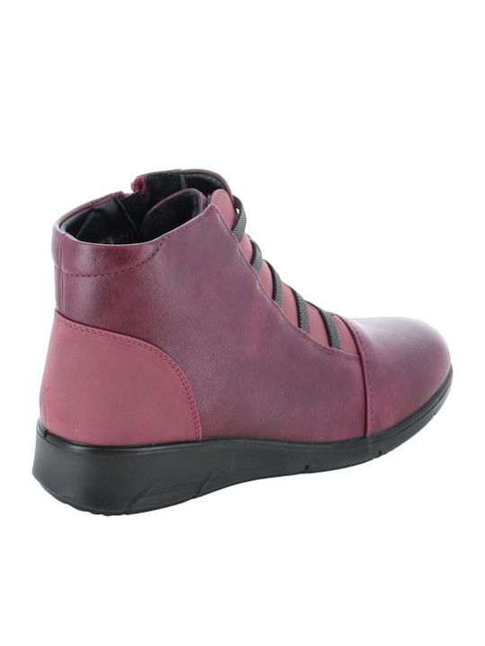 Damen Stiefeletten Burgundisch