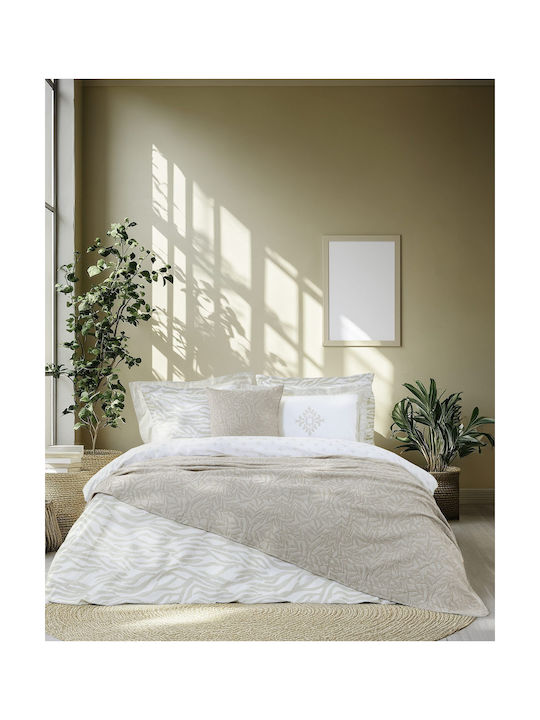 Nima Decorative Pillow Case from 100% Cotton Taupe 45x45cm