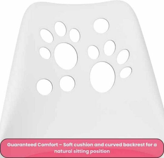 Mercaton Office Chair 5 Rubber Wheels Eco Leather Cushion Pp Seat Aluminum Frame 50 X 60 X 89 Cm White Pink Wireless Led Headphones Card Slot Cat Ear Model Pink