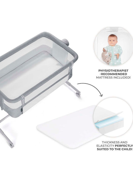 Kinderkraft Легло Nestee Up 2 с Матрак и Колела Сиво