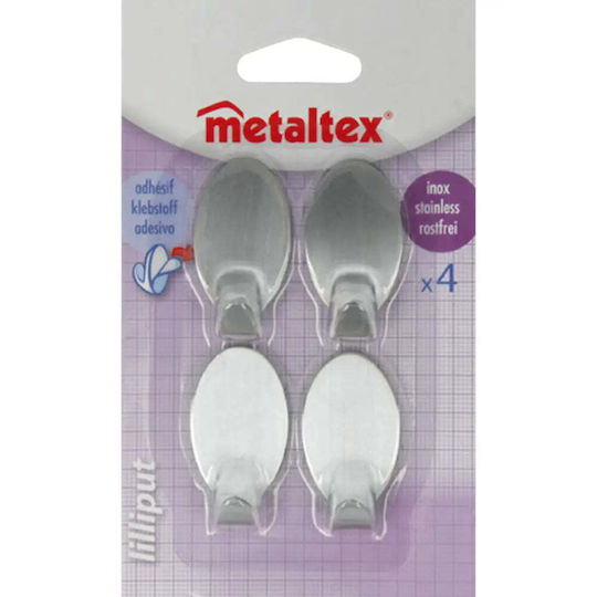 Metaltex Κρεμαστράκια Inox Ασημί 4τμχ