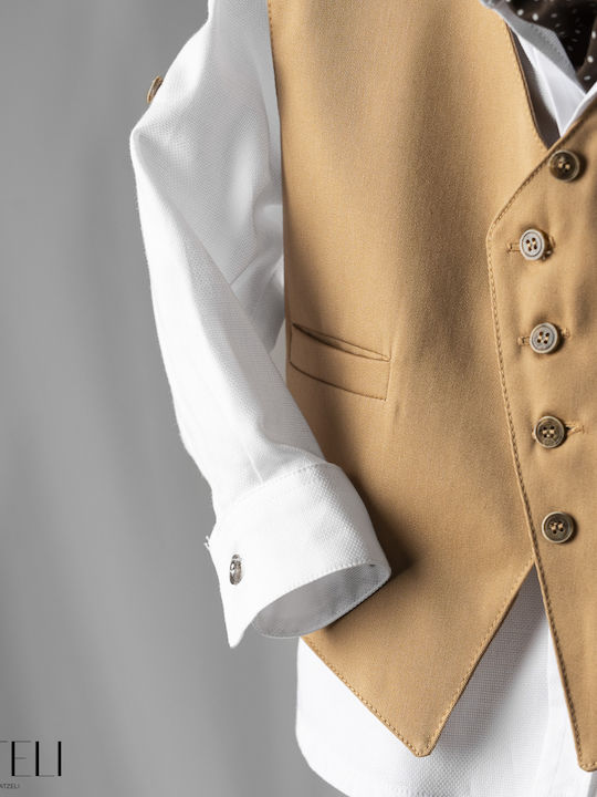 Vinte li Baptism Suit for Boy Brown