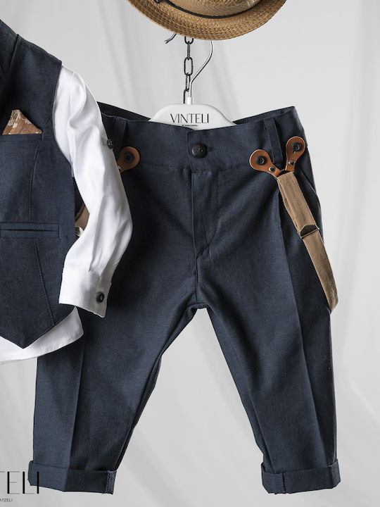 Vinte li Baptism Suit for Boy Blue