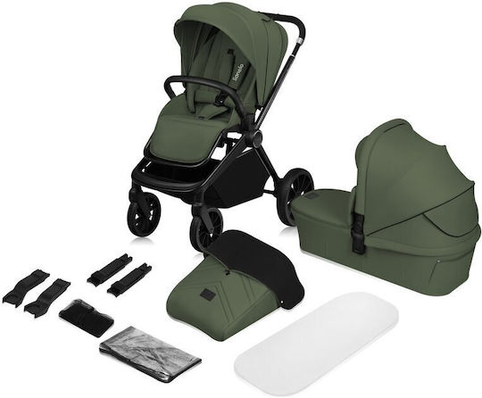 Lionelo Cărucior 2 în 1 Reglabil Potrivit pentru Nou-Născut Verde 10,9kg