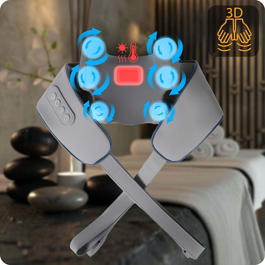 NEO Sport Shiatsu Massage Device for Neck Back Body and Hands with Heating Function Beige