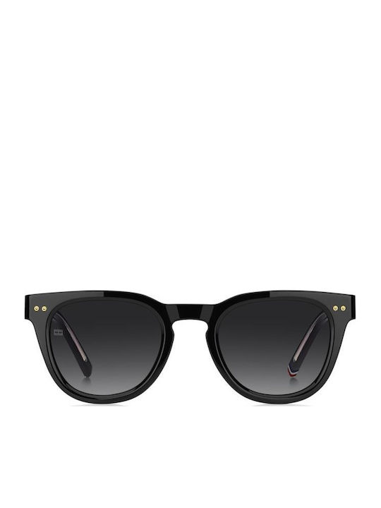 Tommy Hilfiger Unisex Ochelari de Soare cu Ramă Neagră din Plastic și Lentilă Neagră