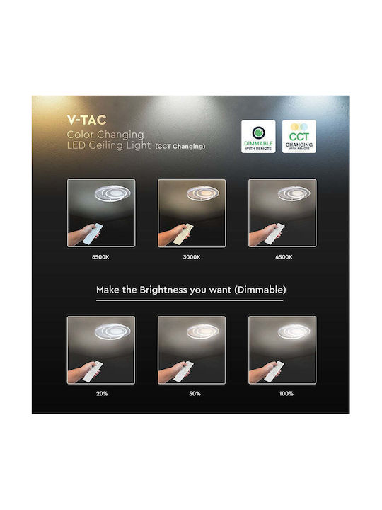 V-TAC V-TAC Deckenleuchte 50cm Weiß mit Integrierter LED