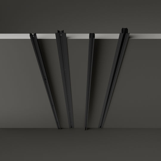 Ράγα Χωνευτή Μονοφασική Μαύρο 300cm Link Mono 344966 Ideal Lux 344966
