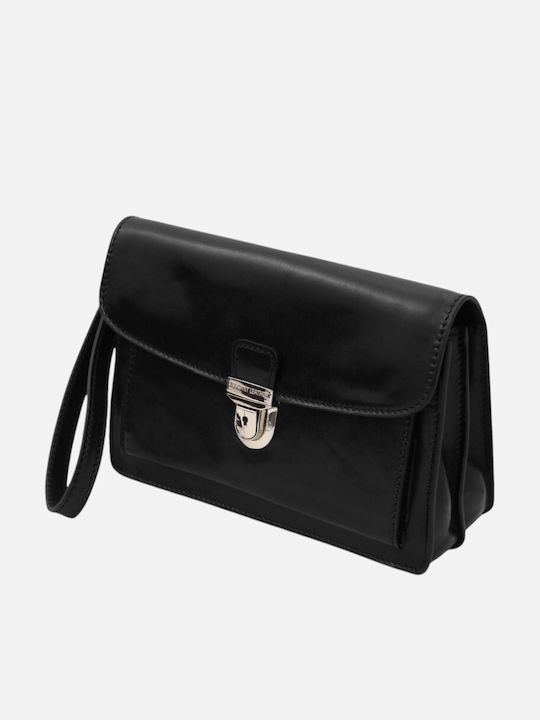 Max Leder Herrentasche Handtasche Schwarz