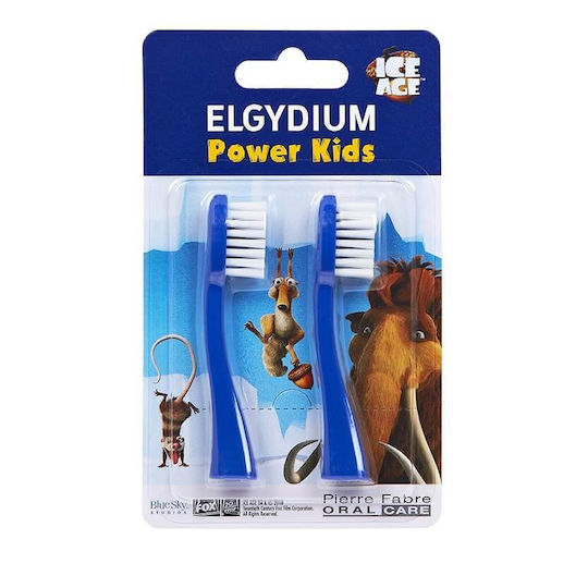 Elgydium Elgydium Electric Toothbrush Heads Power Kids 2 Pieces for 4+ Years Ice Age Blue