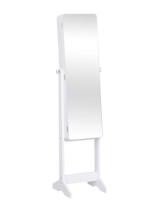 HomCom Floor Mirror with White Wooden Frame 146x30cm
