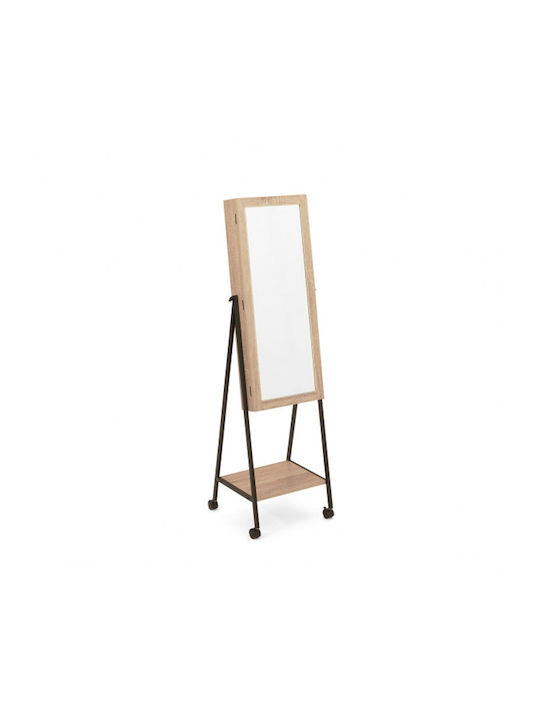 Idomya Oglindă De Podea Cu Cadru Din Lemn Bej 143x40.5cm