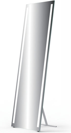 Bronzedesign Ορθογώνιος Ασημί & LED Φωτισμό 170x50cm