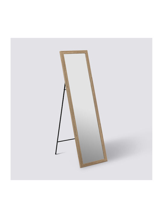 5Five Boden- oder Standspiegel mit Beigem Holzrahmen 125,4x35,4cm