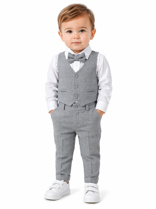 Kids' Suit Summer 4pcs Gray