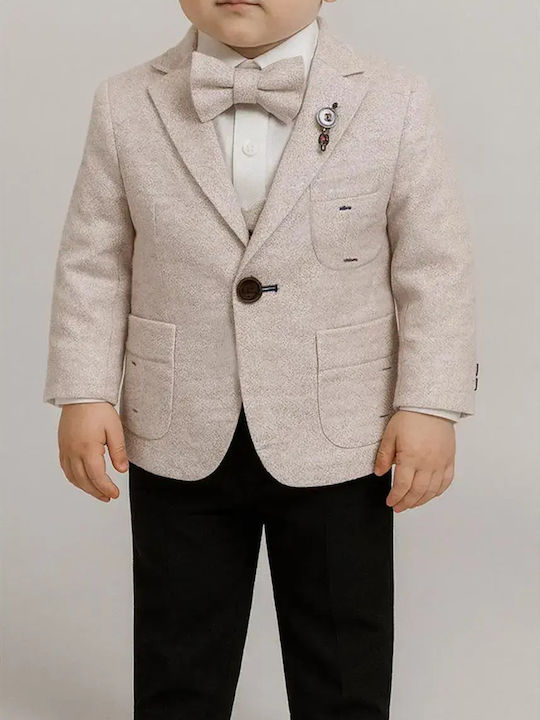 Extan Bebe Costum de Botez cu Vestă pentru Băiat Roz