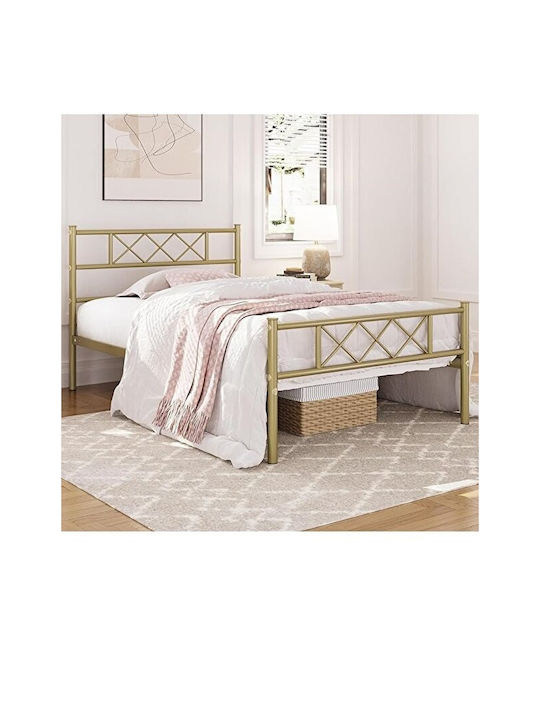 SteweHome Metallbett Mit Doppelter Nutzung Gold 100x200cm