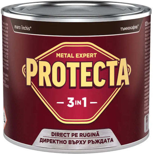 3 In 1 Enamel Paint 500 Ml Dark Brown Color Protecta