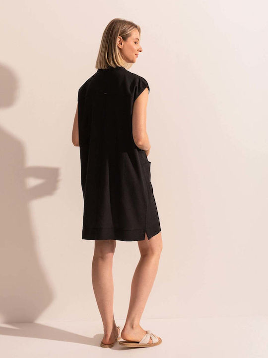 Sommer Mini Damenkleid Schwarz