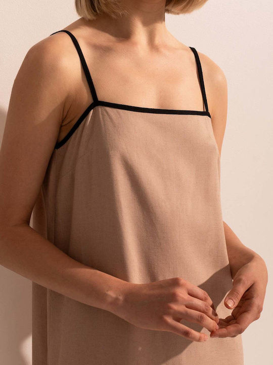 Sommer Midi Damenkleid Beiges