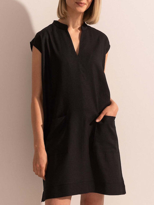 Sommer Mini Damenkleid Schwarz