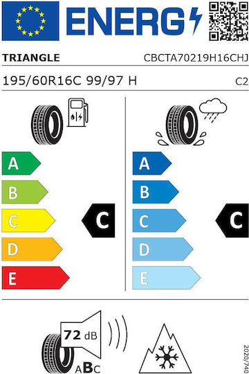 Triangle 195/60R16 99/97H Λάστιχο 4 Εποχών για Φορτηγό Ελαφρού Τύπου