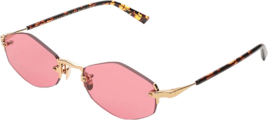 Gast Lunar Gold Grape Lu07 Unisex Metal Prescription Eyeglasses Gold With Red Lenses