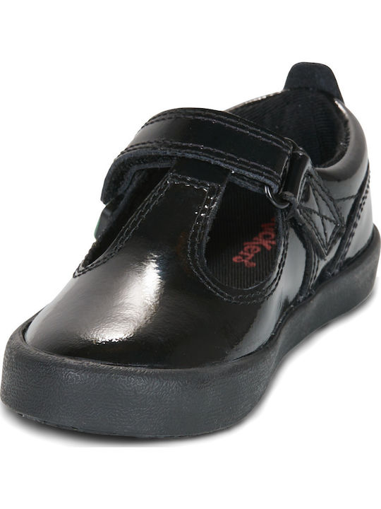 Kids Ballerinas with Hoop & Loop Closure Black