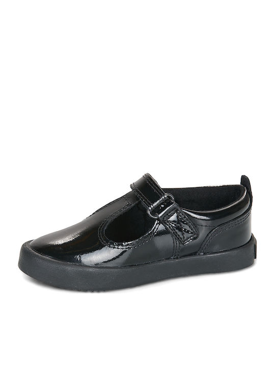 Kids Ballerinas with Hoop & Loop Closure Black