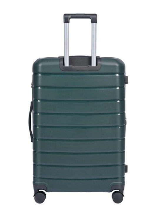 Lavor Large Hard Olive Travel Suitcase with 4 Wheels Height 75cm