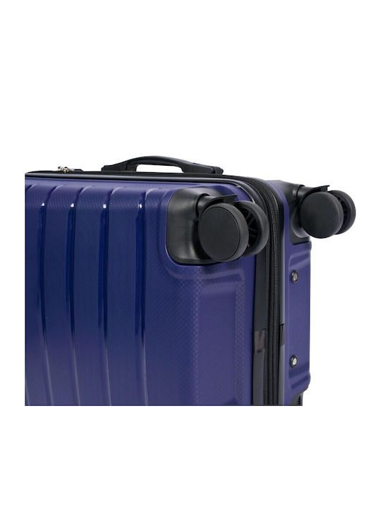 Lavor Cabin Hard Blue Travel Suitcase with 4 Wheels Height 55cm