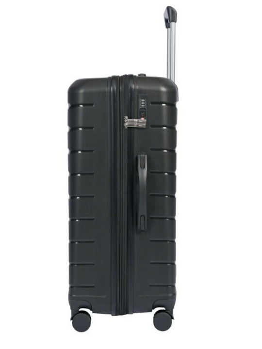 Lavor Cabin Hard Black Suitcase with 4 Wheels Height 55cm