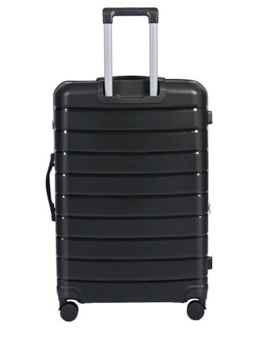 Lavor Cabin Hard Black Suitcase with 4 Wheels Height 55cm
