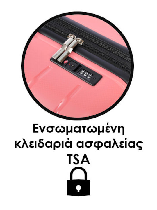 Lavor Βαλίτσα Ταξιδίου Καμπίνας Σκληρή Ροζ με 4 Ρόδες Ύψους 55εκ.