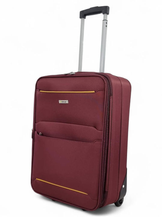 RCM Travel Suitcase Cabin Fabric Burgundy with 2 Wheels Height 55cm