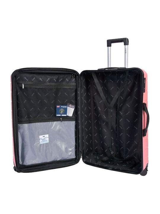 Lavor Großer Hart-Reise Koffer Rosa mit 4 Rädern Höhe 75cm