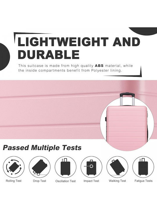Miss Lulu Μεγάλη Βαλίτσα Ταξιδίου Σκληρή Pink με 4 Ρόδες Ύψους 75εκ.