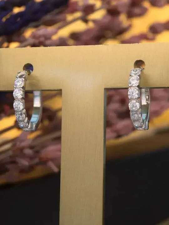 Ohrringe Ohrhänger aus Weißgold 14K mit Steinen