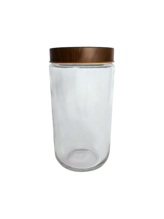 Brio Mate Allgemeine Verwendung Glas mit Deckel Hölzernes Transparent 800ml