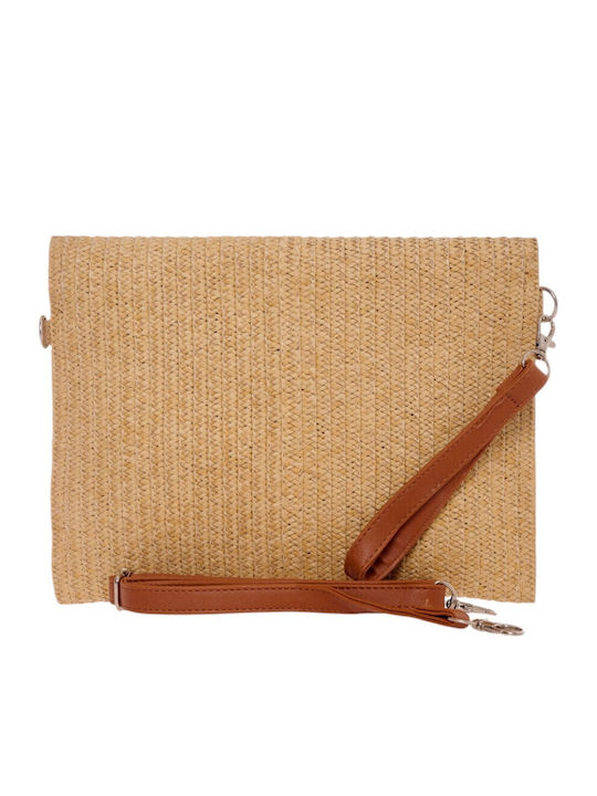 Bag to Bag Ψάθινη Τσάντα Θαλάσσης Πορτοκαλί