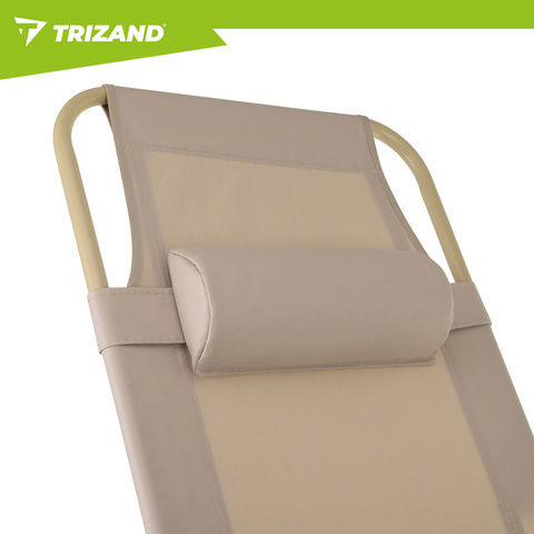 Trizand Ξαπλώστρα-Πολυθρόνα Παραλίας με Ανάκλιση 3 Θέσεων Μπεζ 60x30εκ.