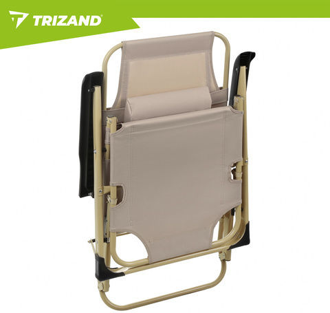 Trizand Ξαπλώστρα-Πολυθρόνα Παραλίας με Ανάκλιση 3 Θέσεων Μπεζ 60x30εκ.