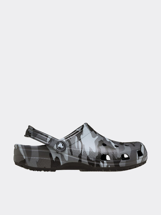 Crocs Classic Camouflage Holzschuhe Grau