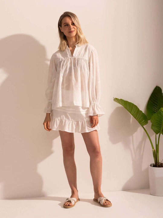Bluza Damă Bumbac Albă