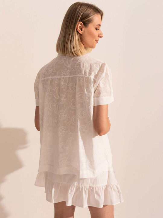 Bluza Damă Bumbac Albă